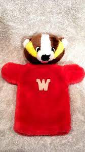 Bucky Badger Hand Puppet Vintage Uwmadison Gobucky Gobigred Bucky Badger Wisconsin Badgers Mascot