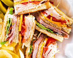 sandwich with multiple layers of ingredients