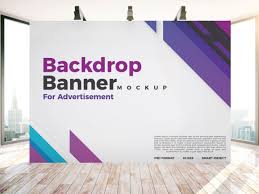 Free Backdrop Banner Mockup Psd For Indoor Advertisement Mockup Psd Photoshop Psd Graphicdesign Tradeshow Banner Design Banner Backdrop Backdrop Design