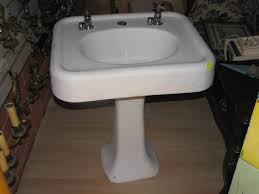 pedestal sink: white painted fiberglass