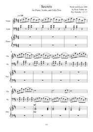 Secrets For Piano Violin Cello Trio By Onerepublic Digital Sheet Music For Score Set Of Parts Download Print H0 189229 212511 Sheet Music Plus