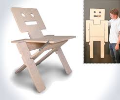 Robot Chair Folding Chair Art Chair Wooden Folding Chairs