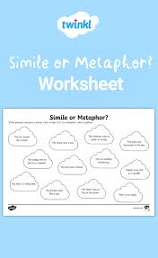 Simile Or Metaphor Worksheet Metaphor Activities Student Encouragement Vocabulary Activities