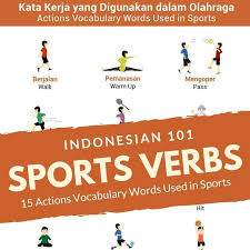 Sports Verbs Indonesian English Poster Kata Kerja Yg Digunakan Dalam Olahraga In 2020 English Posters Indonesian Language Math Fact Fluency