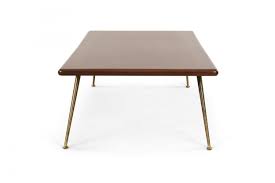 Hair pin legs 10 inch mid century coffee table legs. Mid Century Walnut Coffee Table With Brass Legs