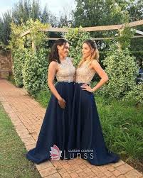 Beaded Blush Lace And Navy Satin Two Tone Prom Dress Bridesmaid Dresses Lace Top Blue Bridesmaid Dresses Prom Dresses Sleeveless