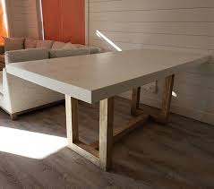 Retro Fit This White Concrete Dining Table Top With A Trowel Finish The Customer Desired A La Concrete Dining Table Concrete Dinning Table Concrete Table Top