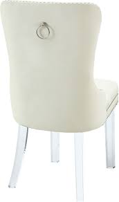 Miley Cream Dining Chair 746 Meridian Furniture Dining Chairs Cream Dining Chairs Velvet Dining Chairs Furniture Dining Chairs