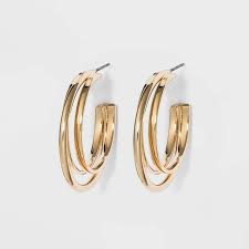 Check spelling or type a new query. Metal Double Hoop Earrings A New Day Gold Target