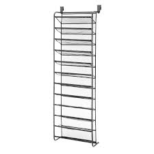 Slip the slim cases under the bed, armoire or dresser, or place on a top shelf in the closet. Whitmor 36 Pair Over The Door Shoe Rack With Mesh Shelves The Home Depot Canada