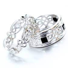 925 Sterling Silver Couple Rings For Wedding Bands With Celtic Style Celtic Wedding Rings Wedding Rings Couple Rings