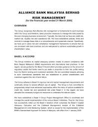 They have helped me grow from just a handful of rental houses a few years ago to nearly 20. Risk Management Report Alliance Bank Malaysia Berhad