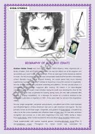 Juntos, gustavo cerati, zeta bosio y charly alberti protagonizaron un recambio generacional que revitalizó el rock en toda latinoamérica, y el primer paso fue este álbum, que hoy vuelve a ser novedad gracias a la realización de estos videos. Biography Of Gustavo Cerati Esl Worksheet By Maryano30