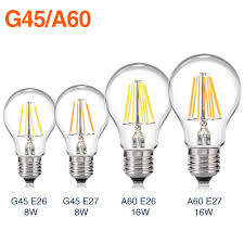 Tsleen E27 E26 Edison Dimmable Filament Led Bulb Vintage Round Light G45 A60 Lamps Energy Saving Soft Lighting Led Bulbs Tubes Aliexpress
