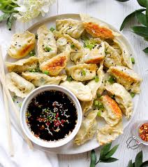 Veggie Dumplings With Soy Maple Sauce Vegetabledumpling Gyoza Soy Maple Dumplings Vegan Dumplings Vegan Dumpling Recipe Vegetable Dumplings