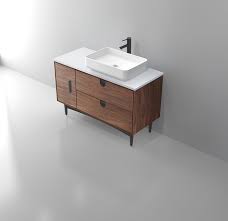 The most expansive bathroom vanity dimensions usually come with the double sink vanities. Karton Republic Portree 48 Walnut Mid Century Free Standing Bathroom Vanity Keetchen