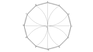 How To Draw A Dodecagon 12 Sided Polygon Inscribed In A Given Circle Youtube