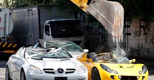 Mclaren is best known as a formula one constructor. Smuggled Sports Cars Destroyed By Crane Car Netherlands News Live