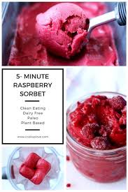 5 Minute Raspberry Sorbet Made In Blender Cook Up Love Recipe Sorbet Recipes Food Desserts