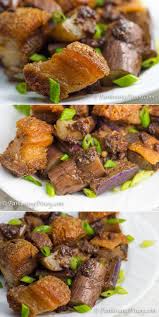 Binagoongang Talong With Lechon Kawali Crispy Binagoongan Panlasang Pinoy Recipe Recipes Pork Recipes Fried Pork Belly