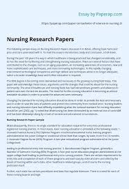 Mar 19, 2020 · the tone of your research paper should be consistent the entire way through. Nursing Research Papers Essay Example