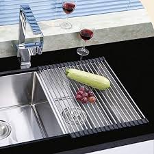 Maybe you would like to learn more about one of these? Buy Large Dish Drainer Rack Stainless Steel Over The Sink Kitchen Countertop Folding Roll Up Dish Drying Rack Features Price Reviews Online In India Justdial