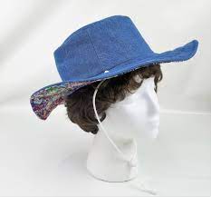 Denim Blue Hat Women Garden Hat Red Summer Hat Bucket Hat Etsy Blue Denim Blue Hat Summer Hats