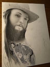 This is art! MJF's ex-fiancée, Naomi Rosenblum, making an incredible  drawing of the handsome Drew McIntyre, alongside CM Punk's beloved  bracelet. Wow, it's beautiful!