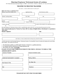 Fillable Online Municipal Employees Retirement System Of Louisiana Fax Email Print Pdffiller