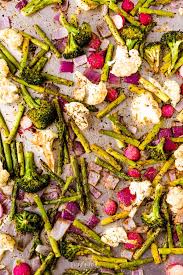 Working quickly, spread zucchini in pan on lower rack and radishes in pan on upper rack. Balsamic Roasted Spring Vegetables The Healthy Consultant