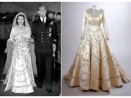 Queen Elizabeth S Royal Wedding Gown Med Bilder Brudekjole Bryllup Konge