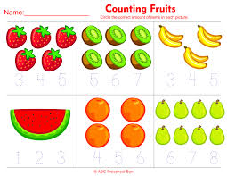 Use some of our engaging fruit themed math printables for a math and. Counting Fruits Preschool Math Worksheet From Abcpreschoolbox Com Free Preschool Worksheets Preschool Math Worksheets Tracing Worksheets Preschool