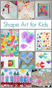 Art Projects For Kids Using Shapes Preschool Art Projects Art Classroom Toddler Art Projects