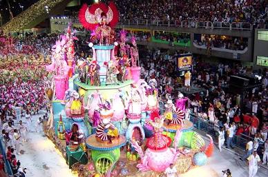 Festive parade during Rio's iconic Carnival.