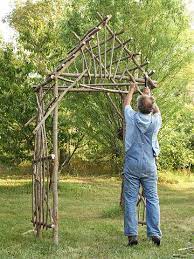 Make Your Own Willow Arbor Garden Archway Diy Garden Gates Garden Projects
