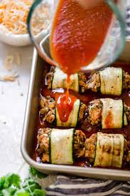 Low Carb Chicken Enchilada Roll Ups Recipe Low Carb Zucchini Zucchini Enchiladas Low Carb Chicken