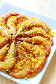 Fried Prawns With Salted Egg Yolk Salted Egg Salted Egg Yolk Egg Sauce Recipe