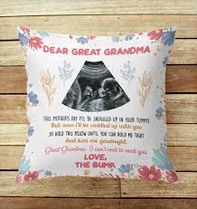 Great grandson keepsake, gift for great grandson from great grandparents, grandson necklace, great grandson gift, first great grandson. Personalized Dear Great Grandma This Mother S Day Pillow Ultrasound Pillow Gift For New Grandma Gearcustoms Com