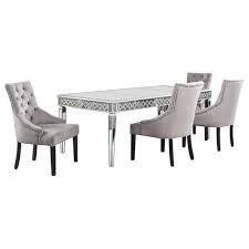 While decorating your home, a dining table set is one of the most important pieces of furniture you will buy. Best Master Furniture T1840 5 Pcs Dining Set 5 Piece Sophie Silver Mirrored Dining Room Set 44 Silver Otter Walmart Com Walmart Com