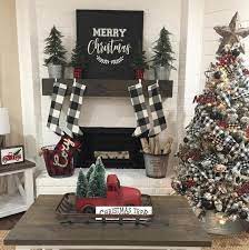 These 15 Holiday Decorating Ideas Are Taking Over Pinterest Front Porch Christmas Decor Christmas Porch Decor Christmas Fireplace Decor