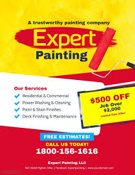 Expert Painting Services Flyer Poster Template Flyer And Poster Design Creative Advertising Design Paint Expert