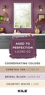 For A Perfectly Bold Pop Of Color On Your Kitchen Walls Look No Further Than Aged To Perfection By Kil Purple Kitchen Walls Kitchen Wall Colors Purple Kitchen