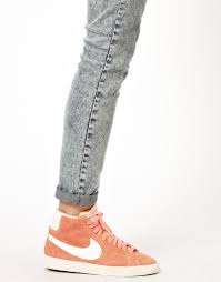Nike Nike Blazer Mid Orange High Top Trainers At Asos Trendy Womens Sneakers Nike Shoes Women Casual Shoes Women