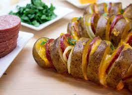 Roasted Potato Summer Sausage Fans Summer Sausage Breakfast Ingredients Recipes