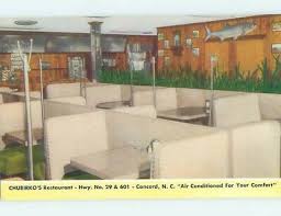 On lane st at stop light turn left on old concord salisbury rd take first right irish potato. Postcard Concord North Carolina Nc Chubirko S Restaurant Interior View 1950 S 7 15 Picclick Uk