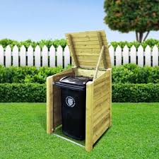 Morcott Single Wheelie Bin Storage Unit Bin Store Storage Bins Wooden Bins