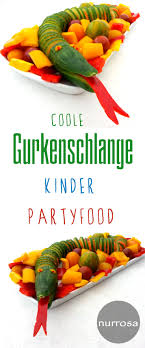 Gurkenschlange Kinder Partyfood Kinderparty Essen Partyfood Kinder Party Essen