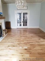 How We Finished Our Utility Oak Flooring Twig White In 2020 Oak Floors Flooring Oak Floor Stains