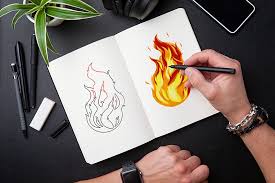 Start by drawing two vertical parallel lines, next make the candle a little wider towards the bottom and outline the bottom itself with a curve. How To Draw A Flame A Fiery Flame Drawing Tutorial For All Artists