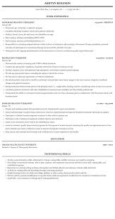 recreation therapist resume sample
